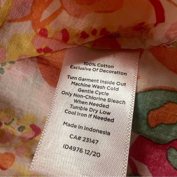 Talbot lightweight cotton floral print top Sz MP - Picture 7 of 8